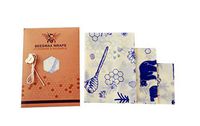 Beeswax Food Wrap Set of 3 Pack Reusable Eco-Friendly Sandwich & Food Wrap Alternative to Plastic Wraps Sustainable Organic Wrap -1 Small 1 Medium 1 Large in Bear Print with String (Bear)