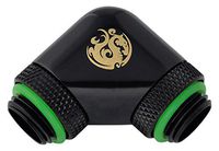 Bitspower G1/ 4 Inch Thread Inside Diameter 3/8 Inch Outer Diameter for 5/8 Inch Tube CC 3 Ultimate Dual Rotary (360 ° Rotation) Compression Fitting Mat Black