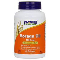 NOW Supplements, Borage Oil 1000 mg with 240mg of GLA (Gamma Linolenic Acid), 60 Softgels