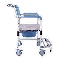 Portable Toilet Commode Chair Folding Bedside Toilet with Wheel and Pedal, Handicapped/Elderly Person/Pregnant Woman
