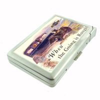1920s Vintage Car Ad Double-Sided Cigarette Case with lighter, ID Holder, and Wallet D-030