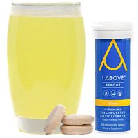1Above Anti Jet Lag, Hydration & Recovery Effervescent Drink Tablets. for Travel, Work and Party. Pycnogenol, Vitamins & Electrolytes. 10 Count (1 Tube) - Citrus