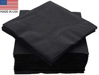 Amcrate Big Party Pack 125 Count Black Beverage Napkins - Ideal for Wedding, Party, Birthday, Dinner, Lunch, Cocktails. (5” x 5”)