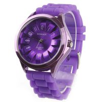 Women's Chrysanthemum Style Dial Silicone Band Quartz Analog Wrist Watch Flow.