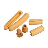 DMI Crutches Accessories Kit with Foam Underarm Crutch Pads, Split-Style Hand Grip Covers and Durable Slip-Resistant Rubber Tips, Beige