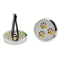 Iuhan Aromatherapy Car Diffuser Vent Clip, Essential Oil Car Diffuser Vent Clip Locket Stainless Steel Diffuser Locket-Dog Foot Print(H)