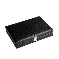 LS-Cigarette Cigar Box - Cigar Box Cedar Wood Portable Crocodile Pattern Leather Cigar humidor Cigar Set /& (Color : Black)