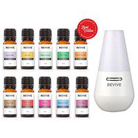 REVIVE Starter Kit With Diffuser - 100% Pure Therapeutic Grade, For Diffuser, Humidifier, Massage, Aromatherapy, Skin & Hair Care - Cruelty Free - Unrefined Oils With No Fillers