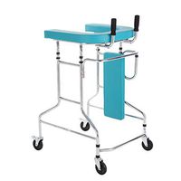 Elderly Standing Rehabilitation Walker, Stand Frame with Seat Height Adjustable Disabled Handrail Lower Limb Training Walker