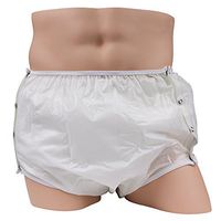 Snap On Style Adult Plastic Pants - Medium White