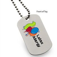 Latex Allergy Medical Alert ID Dog Tag