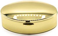 Gold Classic Oval Pocket Purse Portable Travel Pill Box & Medicine Organizer (2 Compartments)