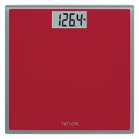 Taylor Digital Glass Bathroom Scale (Crimson w/ Grey Trim)