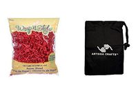 Darice DIY Crafts Supplies Gift Wrapping Filler Paper Shredded Red 170 Cubic inches (4 Pack) 5303 06 Bundle with 1 Artsiga Crafts Small Bag