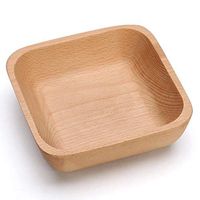 Jiale Japanese-style Four-corner Wooden Bowl - Home Fruit Salad Bowl Large Creative Decorative Tableware (5.82 × 5.82 × 1.8 Inches)