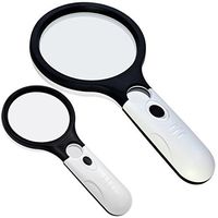 Marrywindix 2 Pcs Magnifier, 4 LED 4X 30X Magnifying Glass and 3 LED 3X 45X Handheld Magnifier for Reading Magnifying Jewelry Appreciating White Mixed Black