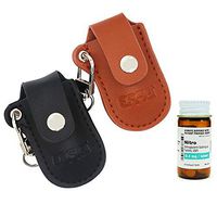 2 Packs Nitro Bottle Holder, EFFIET Durable Leather Pouch for Holding Nitroglycerin Bottle Key Chain (Black+Brown)