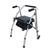 ODR Rollator Walker with Seat, Foldable Height Adjustable Mobility Rolling Walker with 2 Casters for Adult, Senior, Elderly & Handicap Outdoor Use,Silver