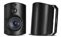 Polk Audio Atrium 6 Outdoor Speakers with Bass Reflex Enclosure (Pair, Black) - All-Weather Durability | Broad Sound Coverage | Speed-Lock Mounting System