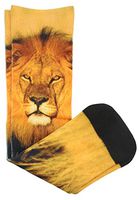 Sof Sole Boys Digital Design Casual Crew Lion Socks Yellow OS