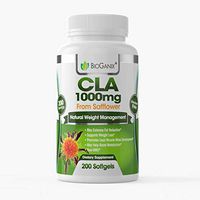 BioGanix CLA 1000mg, Natural Weight Loss Support for Fat Reduction, Metabolism Boost, Lean Muscle Mass Enhancement, from Safflower Oil, Stimulant Free, Non-GMO, Gluten Free, 200 coun