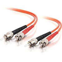 C2G/Cables to Go 14542 ST-ST 50/125 OM2 Duplex Multimode PVC Fiber Optic Cable (30 Meters, Orange)