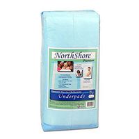 NorthShore Premium, 23 x 36, 25 oz, Blue Disposable Underpads (Chux), Large, Case/200 (8/25s)