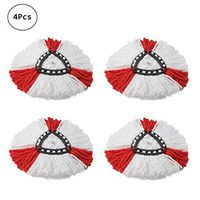 Microfiber Spin Mop Refill Head Replacement for O Cedar Mop Easy Cleaning Washable Mop Pad(Red Design) 4 Pack