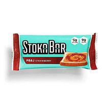 Stoka Bars-PB& J Strawberry | All Natural- Low Carb Energy Bar | 6g Net Carbs | 8g Protein | Keto Friendly | Gluten Free | 8 count