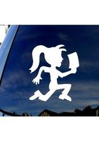 Juggalette - Hatchet Girl - Vinyl - 4" tall (color: WHITE) decal laptop tablet skateboard car windows stickers