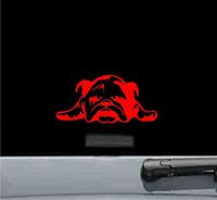 JS Artworks English Bulldog Puppy Vinyl Decal Sticker (RED)