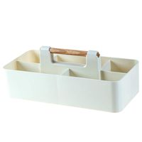 LiboboDesktop Storage Box Cosmetic Skin Care Products Plastic Storage Rack (White)