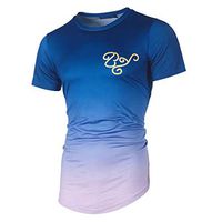 T-Shirt for Men, Kiasebu Mens Summer Short Sleeve O Neck Gradient T Shirt Casual Pullover Top Blouse