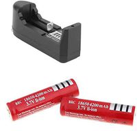 2 pcs of 18650 Rechargeable Battery and Charger