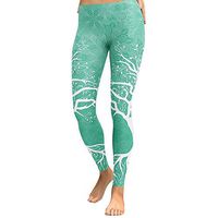Meikosks Womens Gradient Yoga Tights Print Trousers Sports High Waist Pants Running Fitness Leggings