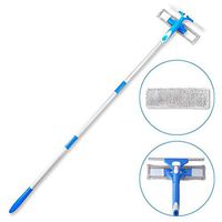 Professional Window Squeegee Cleaner with Scrubber, 58" Extension Pole, 3 in 1 Telescopic Window Washing Equipment with Spray Head, Glass Cleaning Tools for Indoor/Outdoor High Window