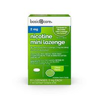Amazon Basic Care Mini Nicotine Polacrilex Lozenge, 4 Mg (Nicotine), Mint Flavor, Stop Smoking Aid, 20Count