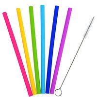 🌹 6 Pack Reusable Silicone Drinking Straws for 30 oz Tumblers RTIC/Yeti - Extra Long Flexible Straws (A)