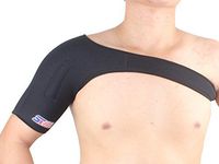 SX547 Sports Magnetic Single Shoulder Brace Support Strap Wrap Belt Band Pad - Black