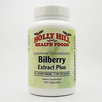 Holly Hill Health Foods, European Standardized Bilberry Extract Plus 15 MG, 120 Capsules