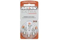 90 x Size 312 Rayovac Extra Advanced Hearing Aid Batteries
