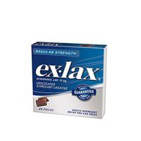 Ex-Lax Regular Strength Stimulant Laxative Chocolated Pieces, 24 count
