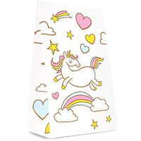 Blue Panda 36-Pack Unicorn Party Favor Goody Bags for Treats and Goodies - Kids Rainbow Birthday Party Supplies, 5 x 8.5 x 3 Inches