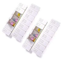 SUNTRADE 4PCS Weekly Medicine Storage Organizer 7 Day Tablet Pill Box Holder Plastic Case