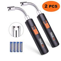 2 Pack Lighter, Tacklife Electric Arc Lighter, Flameless Electronic Lighter with AAA Battery, Safety Switch & Splash & Wind Proof for Candles,BBQ - ELY10