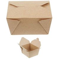 MM Foodservice Disposable Paper Take Out Boxes, Microwavable Take Out Containers, Leak and Grease Resistant Carryout, Takeout Food Box, 4 5/8 x 3 1/2 x 2 1/2 Inch, 30-Ounce Capacity (Kraft, 100)