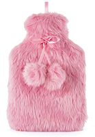 Slumberzzz Lush Plush with Pom Pom Hot Water Bottle 2 Litre Pink