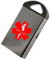 Skinni Mini EMR MediChip Necklace by Key2Life Color Black and Silver Tone