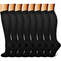Compression Socks (8 Pairs), 15-20 mmHg is Best Athletic & Medical for Men & Women, Running, Flight, Travel, Nurses, Pregnant - Boost Performance, Blood Circulation & Recovery
