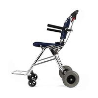 HWZLOIK Wheelchair, Aviation Titanium Alloy Wheelchair Folding Folding Scooter for The Elderly Disabled Portable Cart, Folding Size: 530 430 600 Mm (Color : Blue)